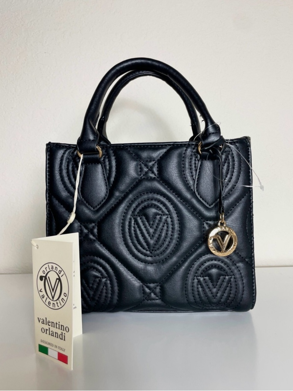 Valentino Orlandi Black Quilted Mini Satchel
Crossbody Bag NWT
